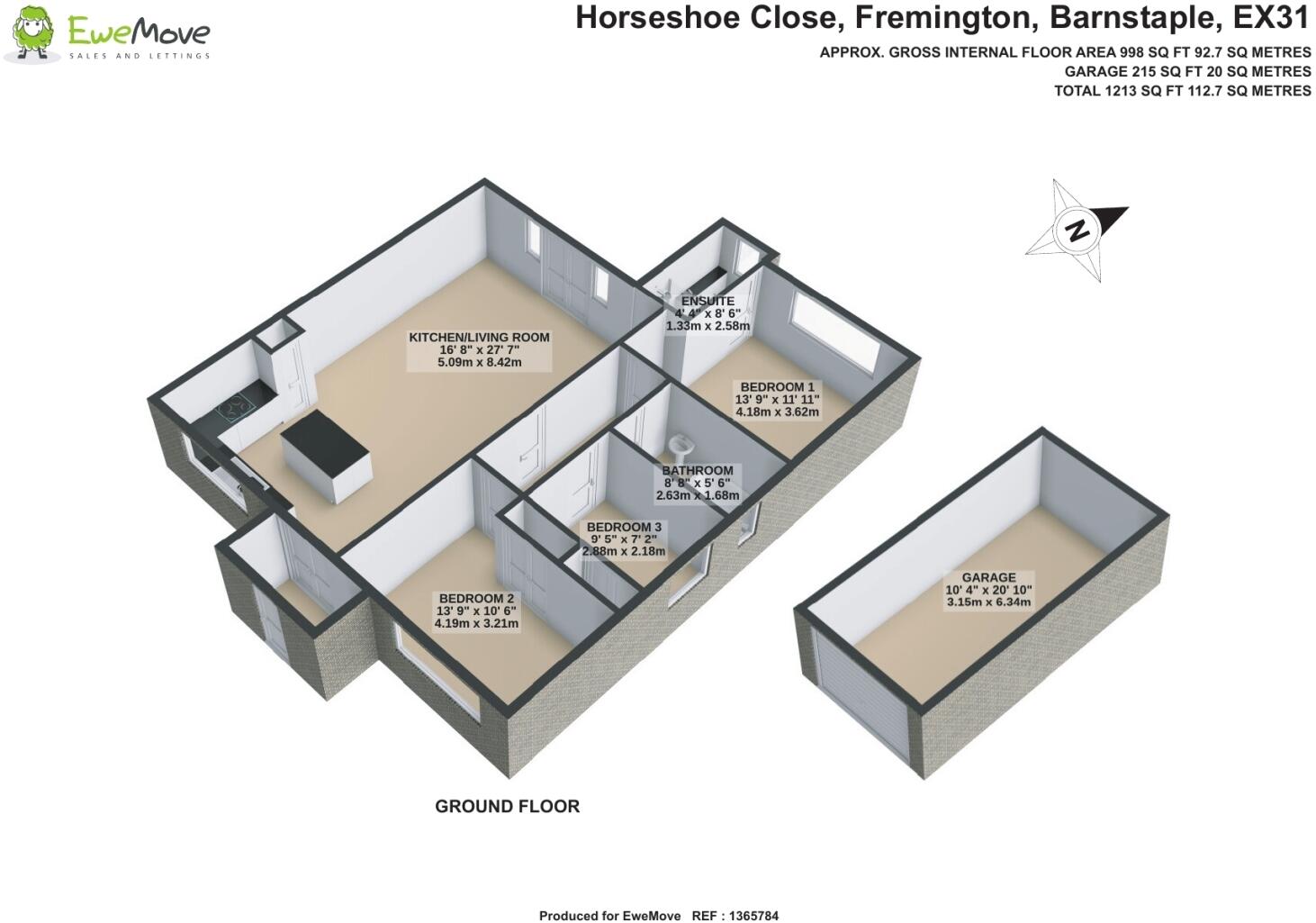 Horseshoe Close, Fremington, Barnstaple, Devon, EX31 floorplan