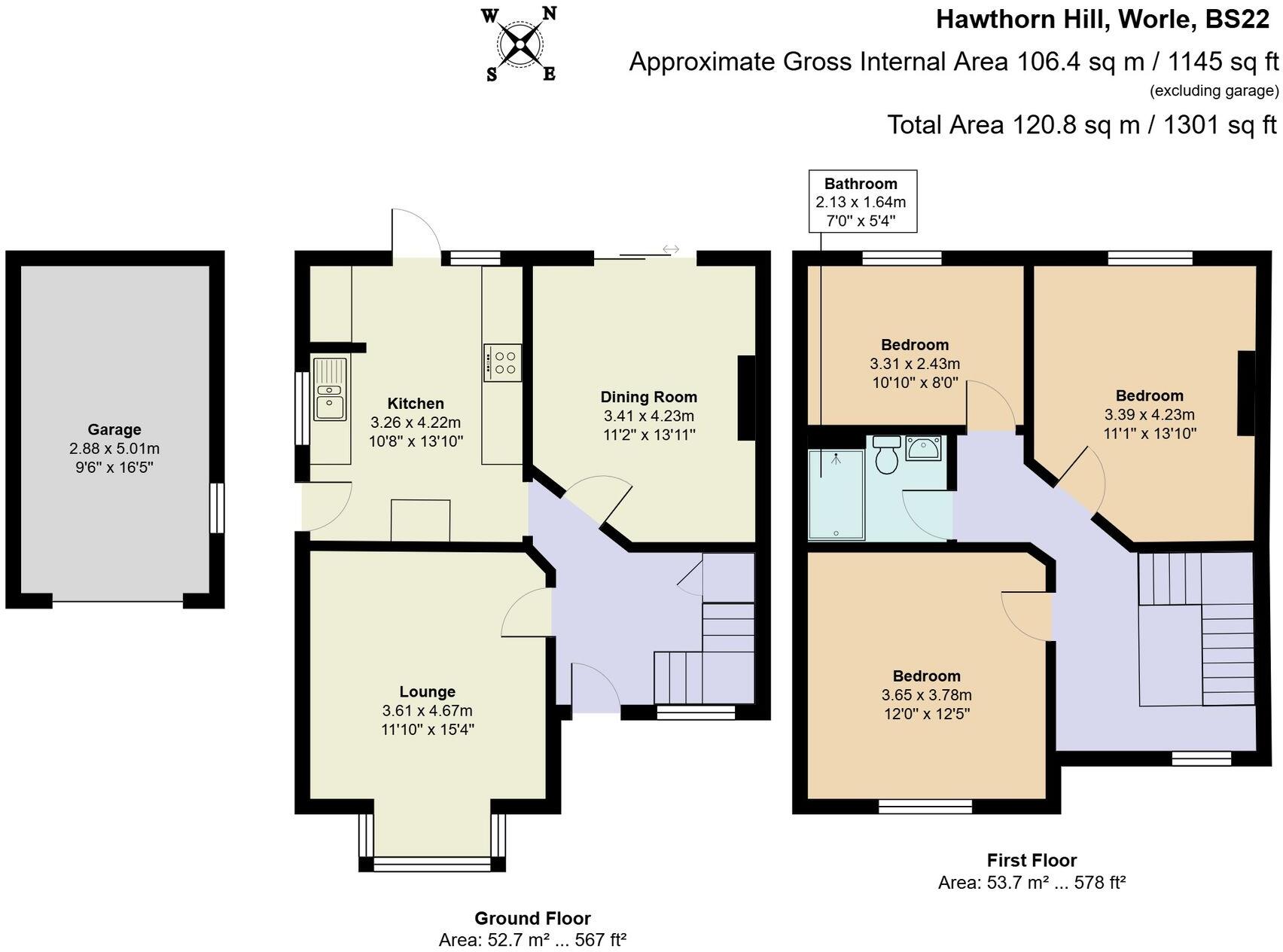 Hawthorn Hill, Weston-Super-Mare, BS22 floorplan