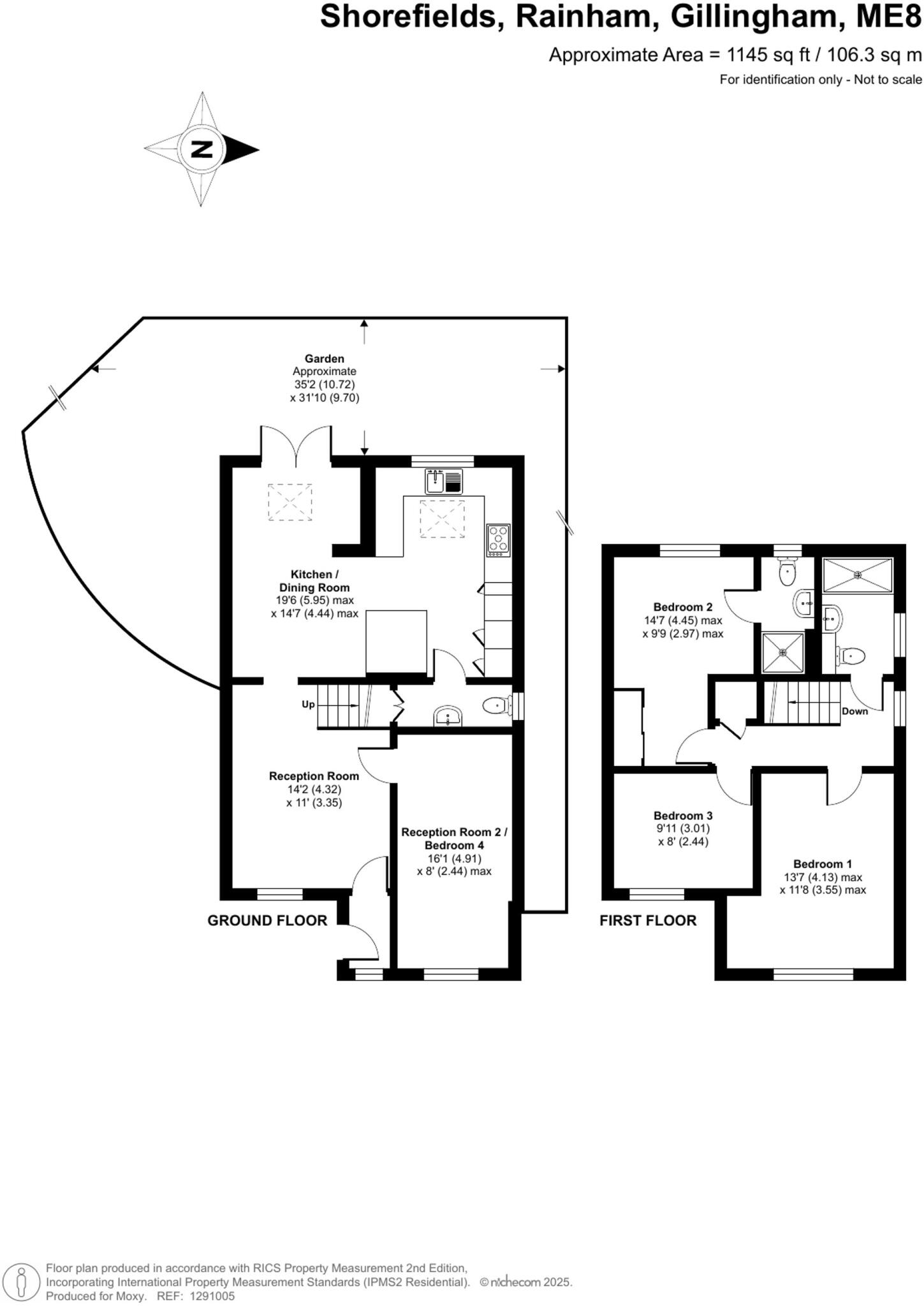 Shorefields, Rainham, Kent. ME8 floorplan