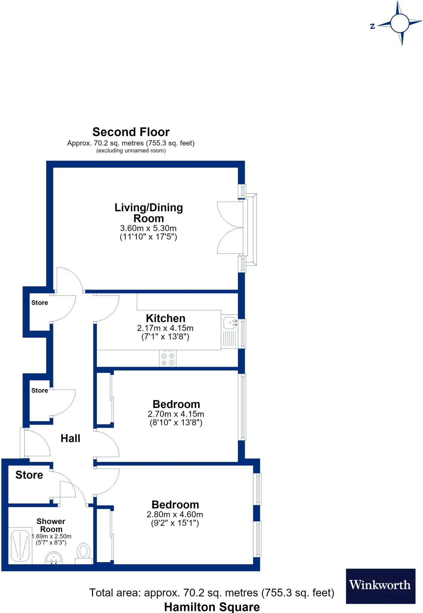 Hamilton Square, Sandringham Gardens, Finchley, London, N12 floorplan