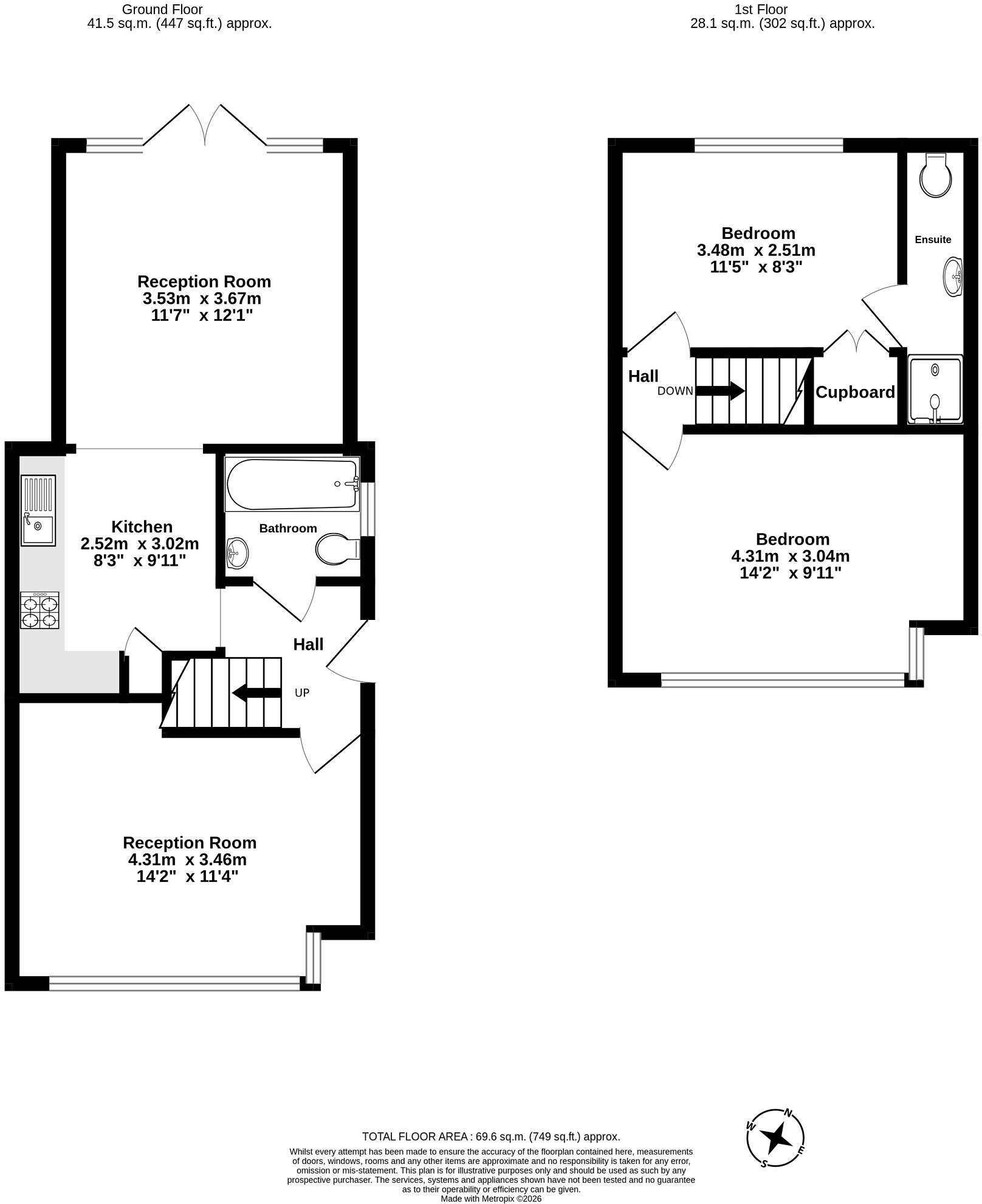 Cedarcroft Road, Chessington, Surrey. KT9 1RP floorplan