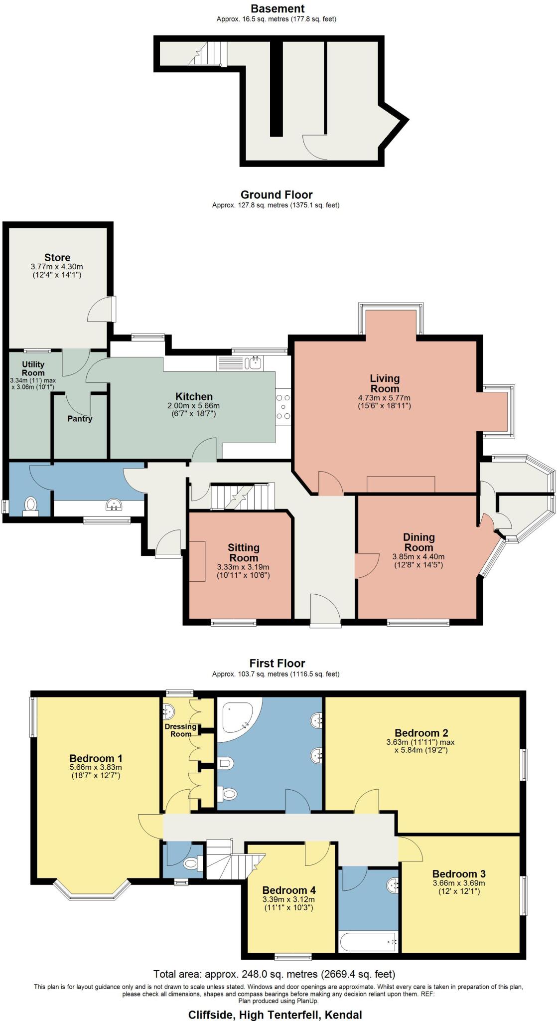Cliffside, High Tenterfell, Kendal, LA9 4PQ floorplan