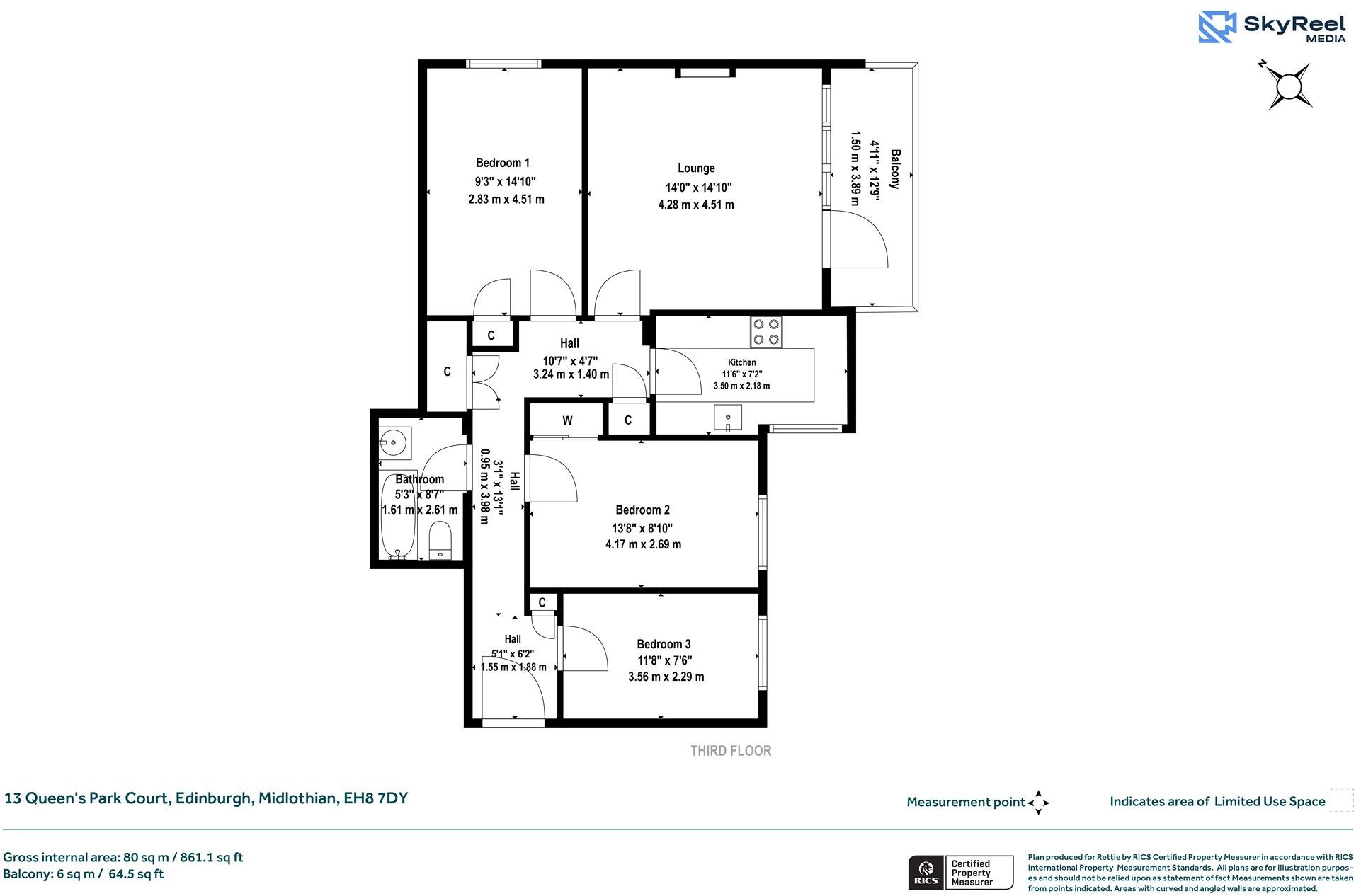 Queen's Park Court, Edinburgh, Midlothian floorplan