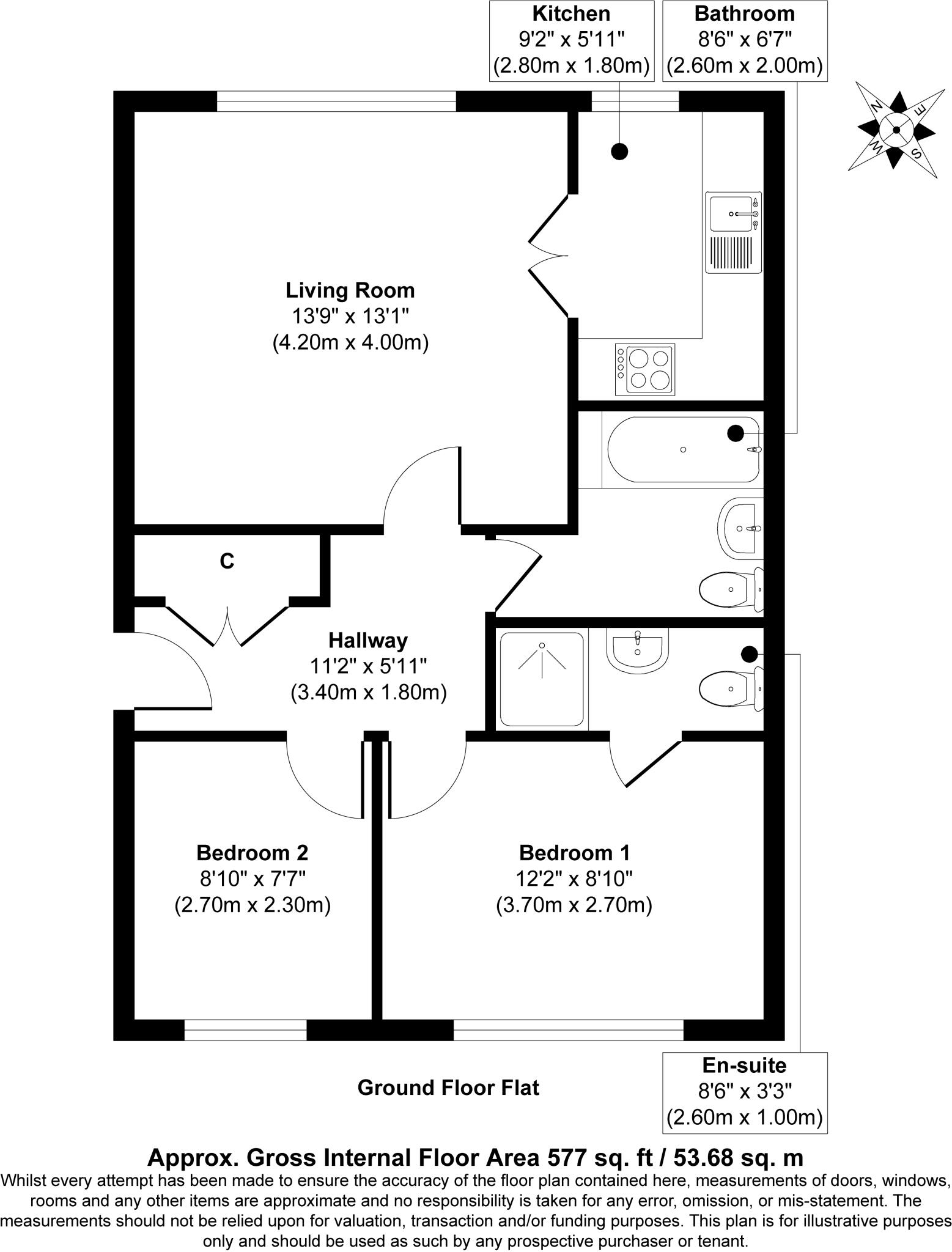 Flat 3 Melcombe Court, Melcombe Avenue, Weymouth, Dorset, DT4 7TH floorplan