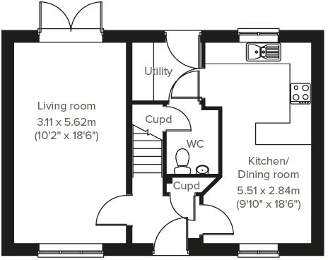 Trelawny Place,	Candlet Road,
IP11 6AE floorplan