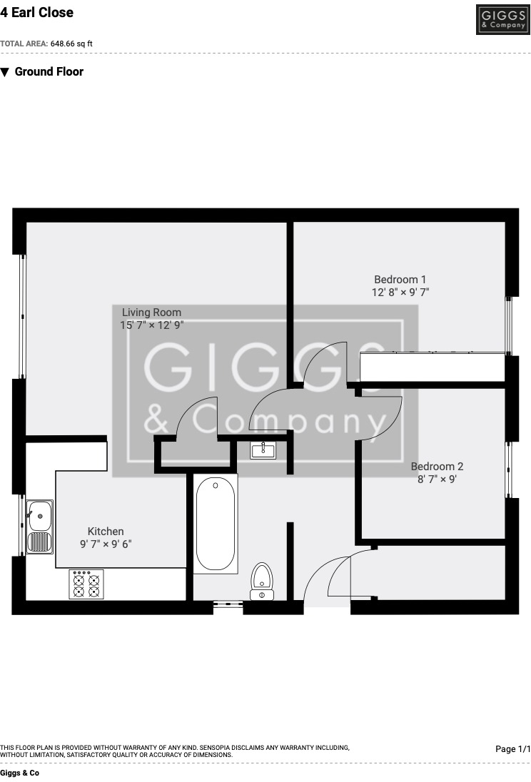 4 Earl Close, Eaton Socon, St. Neots, Cambridgeshire, PE19 8JW floorplan