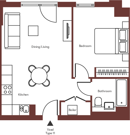 Apartment 183, Hove Gardens floorplan