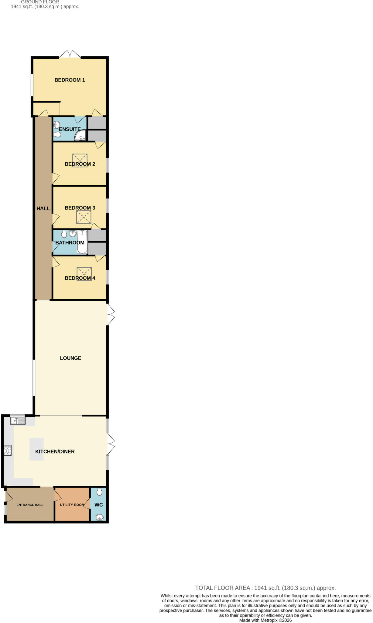Moor Row Farm, Merry Lane, East Huntspill, Somerset, TA9 floorplan