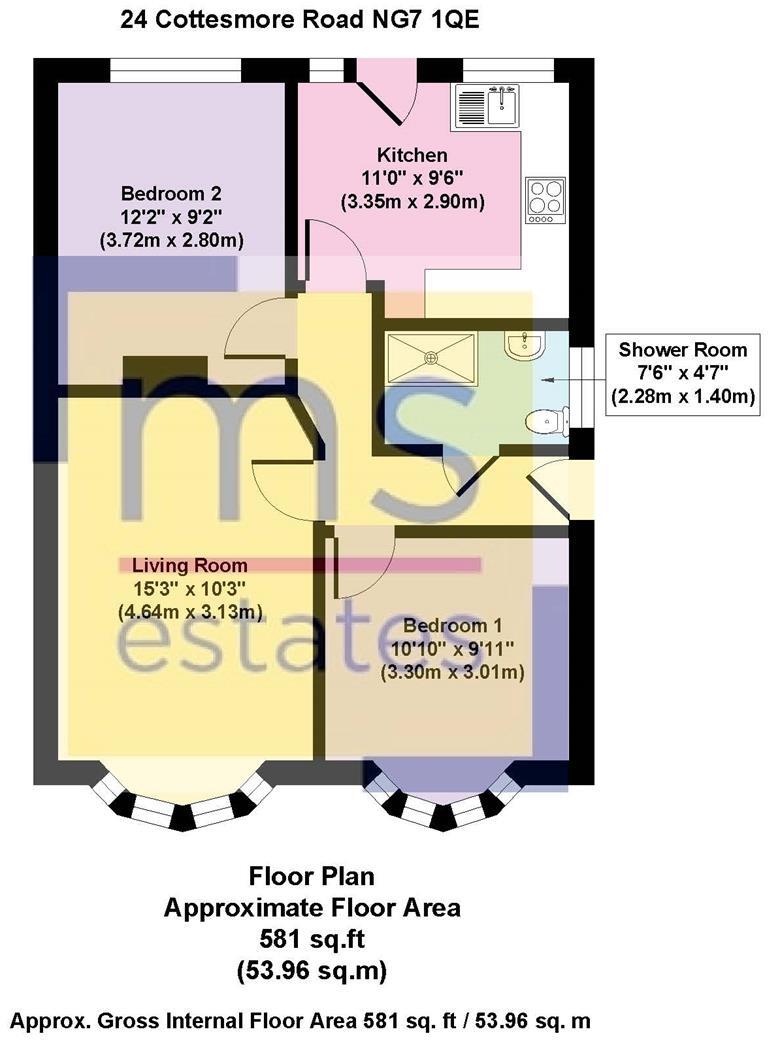 Cottesmore Road, Nottingham floorplan