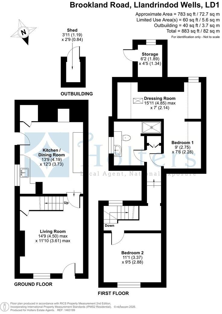 1, Brookland Road, Llandrindod Wells floorplan