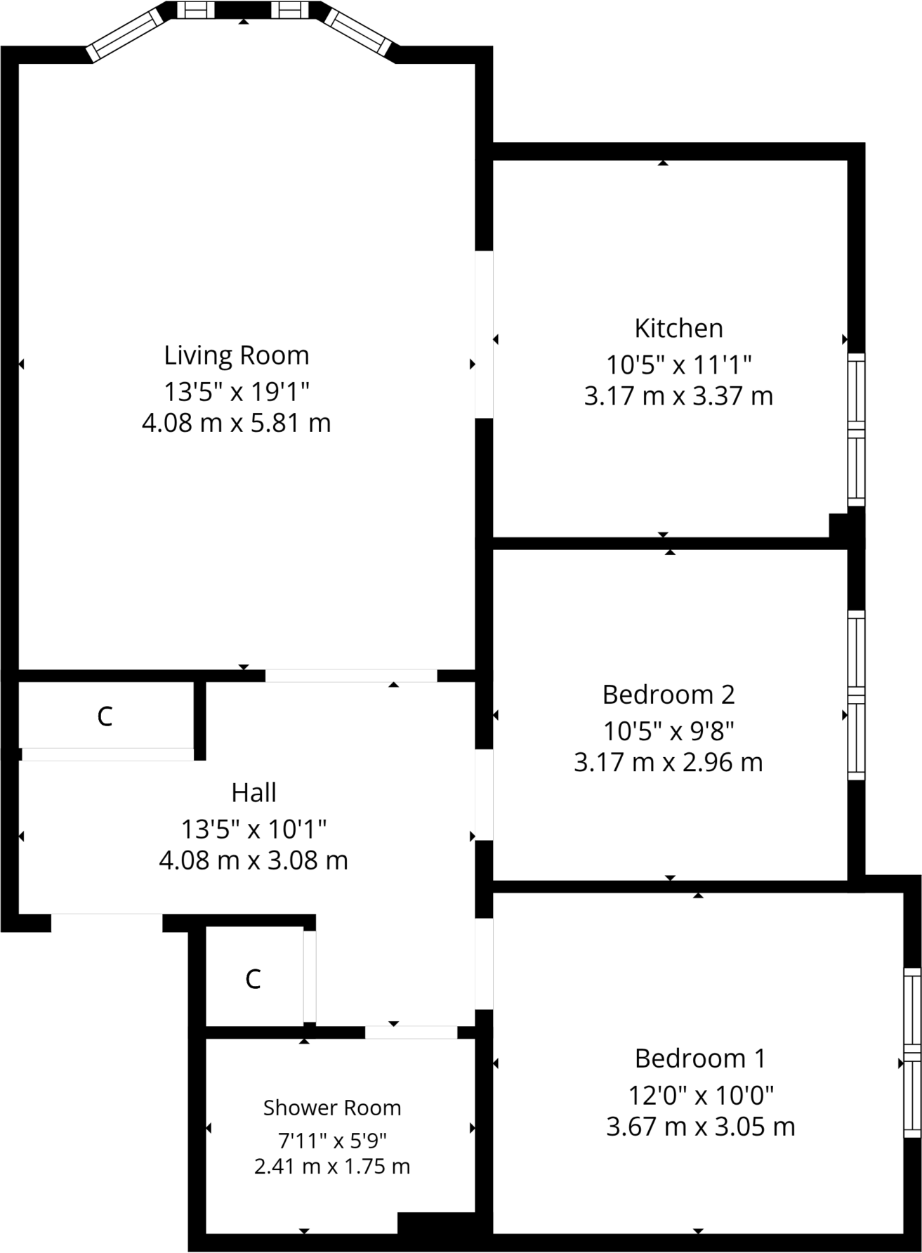 Flat 8 Burrell Court, 120 St Andrews Drive, Pollokshields, G41 4RB floorplan