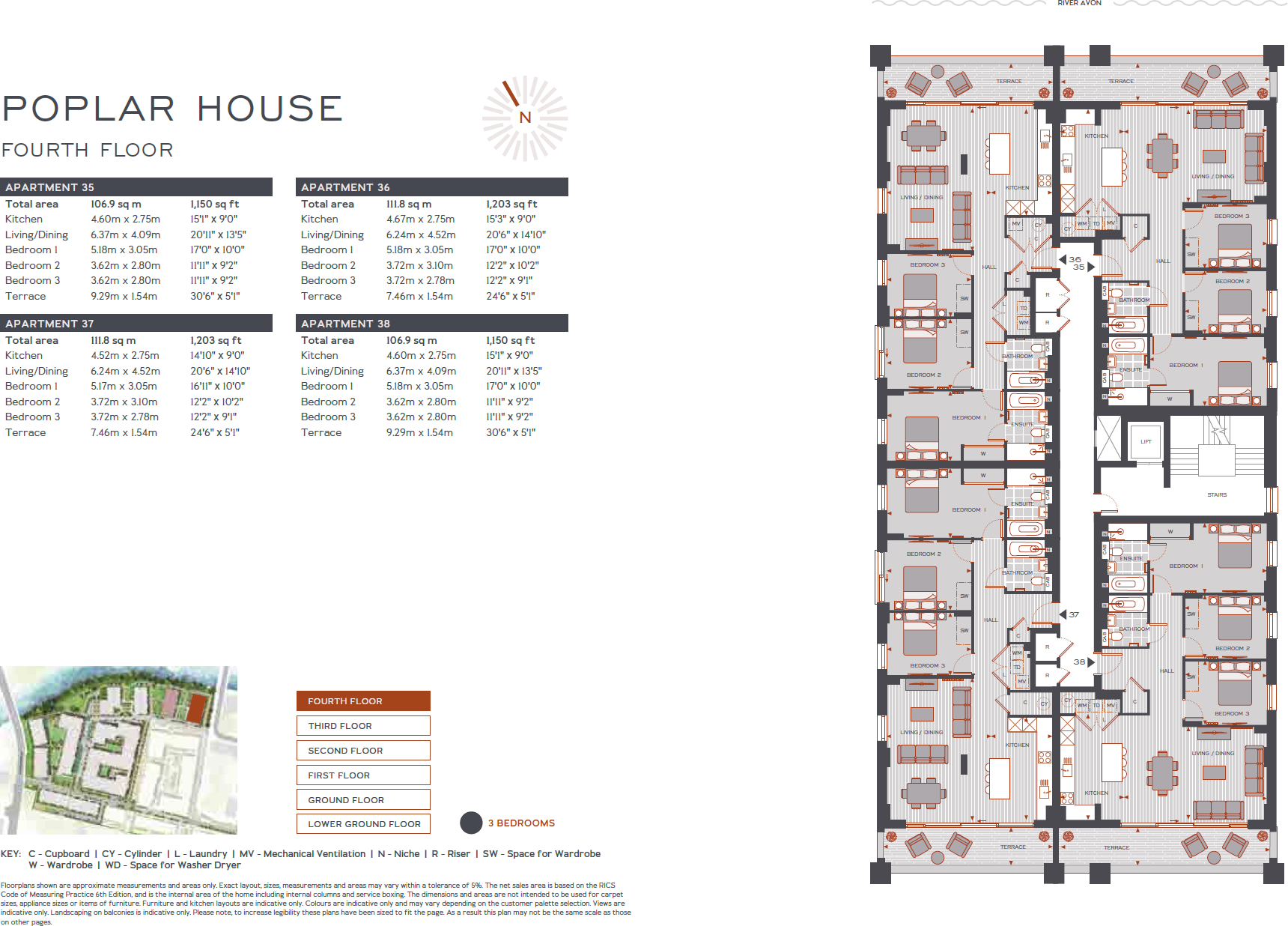 37 Poplar House, One Waterside, Bath, BA2 floorplan