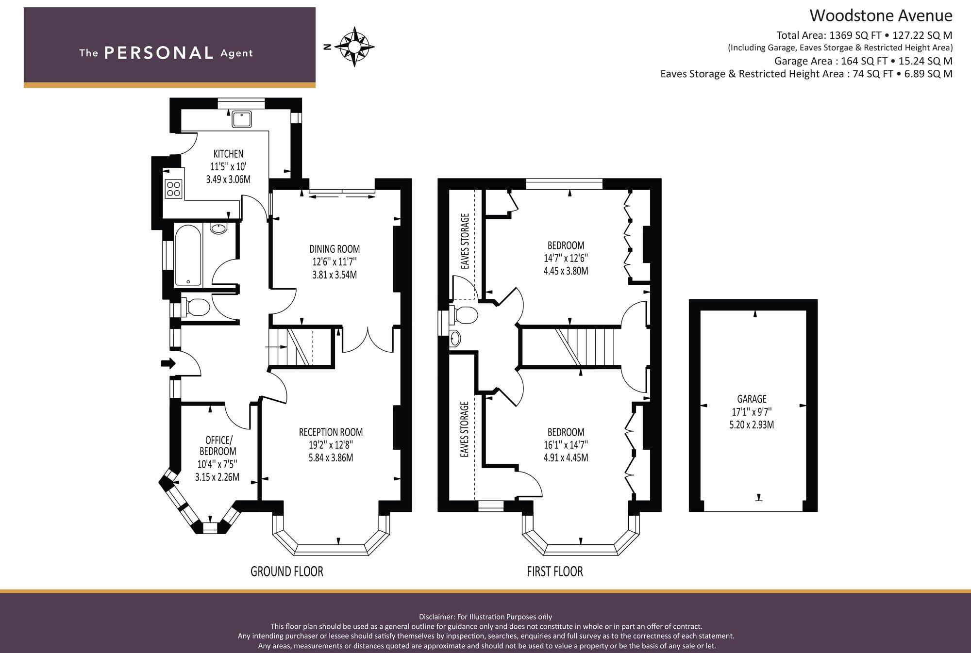 Woodstone Avenue, Stoneleigh, KT17 floorplan