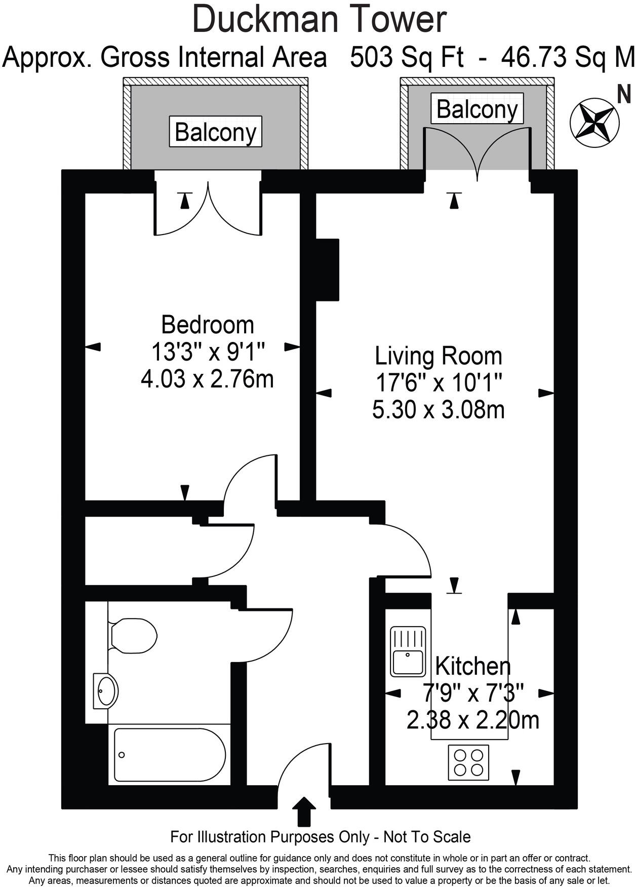 Duckman Tower, Canary Wharf, E14 floorplan