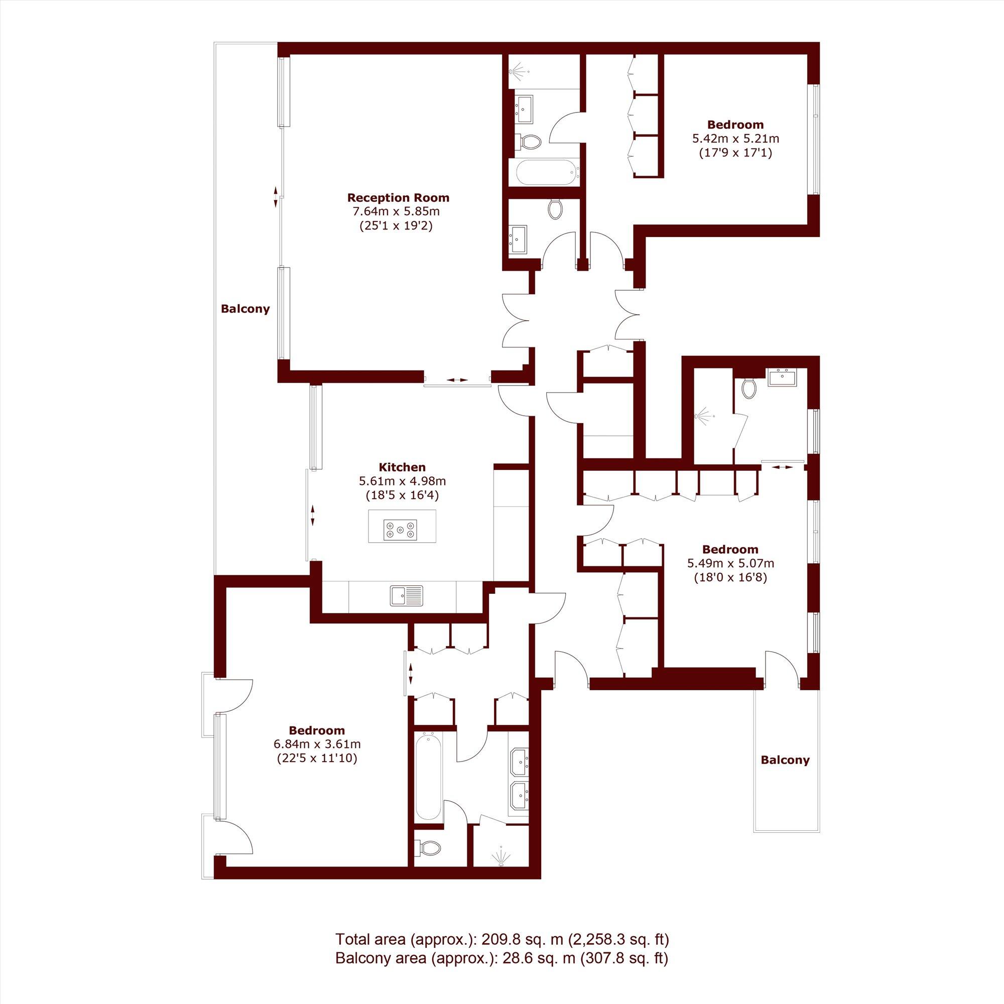Crown Square, Tower Bridge floorplan
