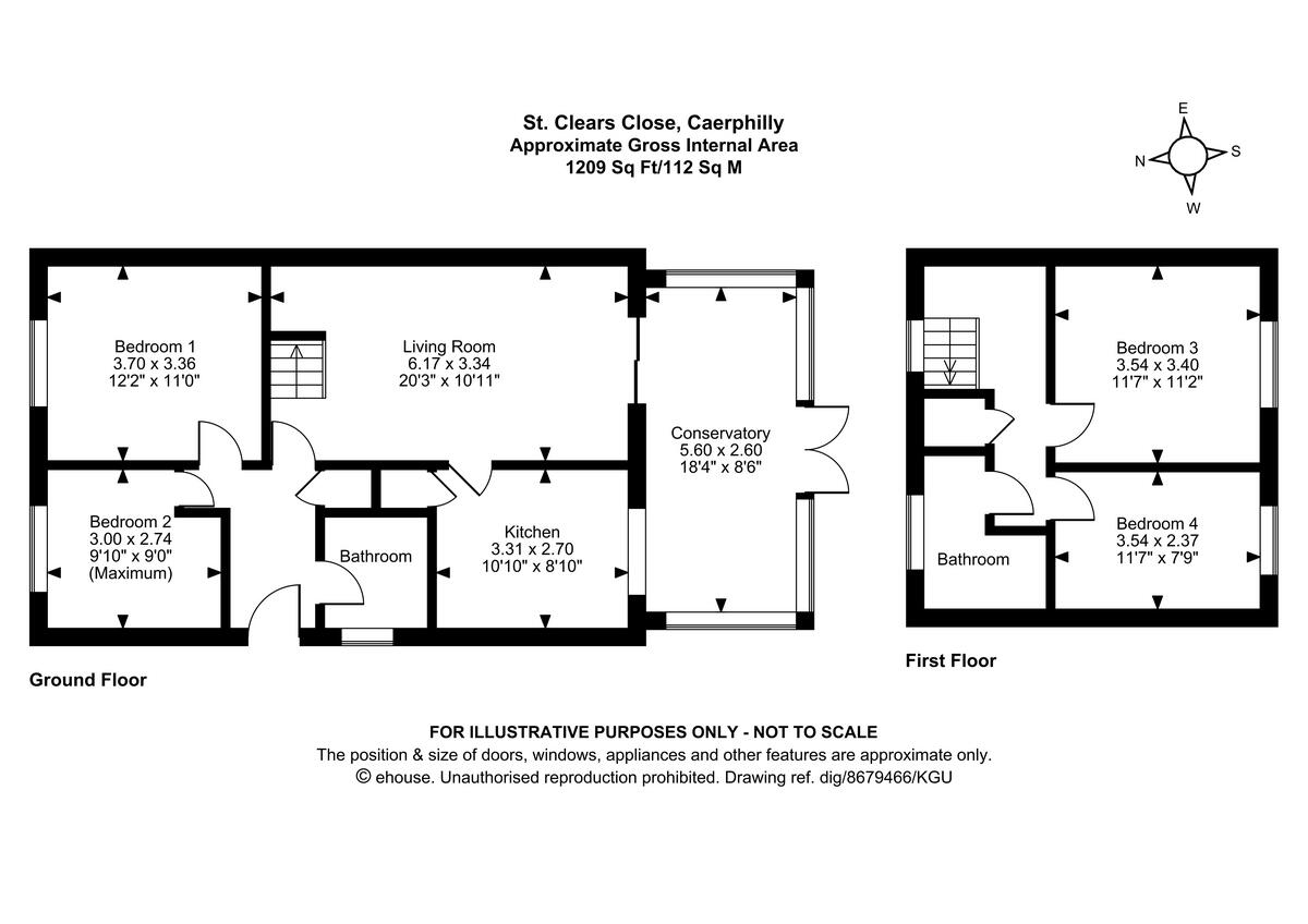 St Clears Close, Caerphilly floorplan