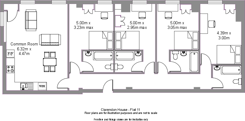 Flat 11 Clarendon House, Clarendon Square, Leamington Spa, Warwickshire floorplan