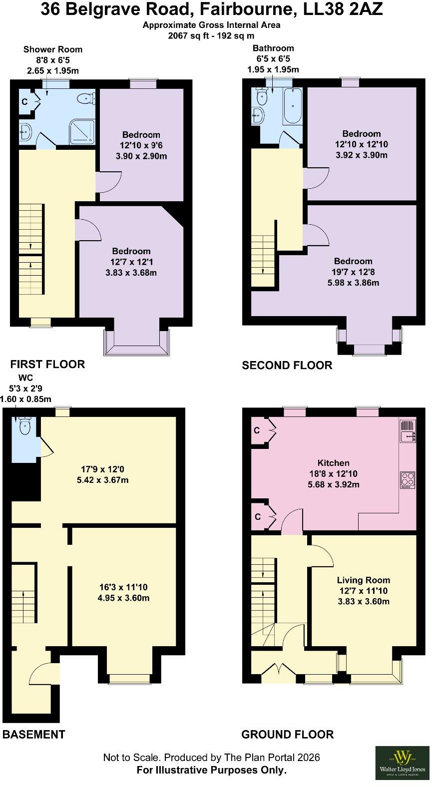 Newlands, 36 Belgrave Road, Fairbourne, LL38 2AZ floorplan