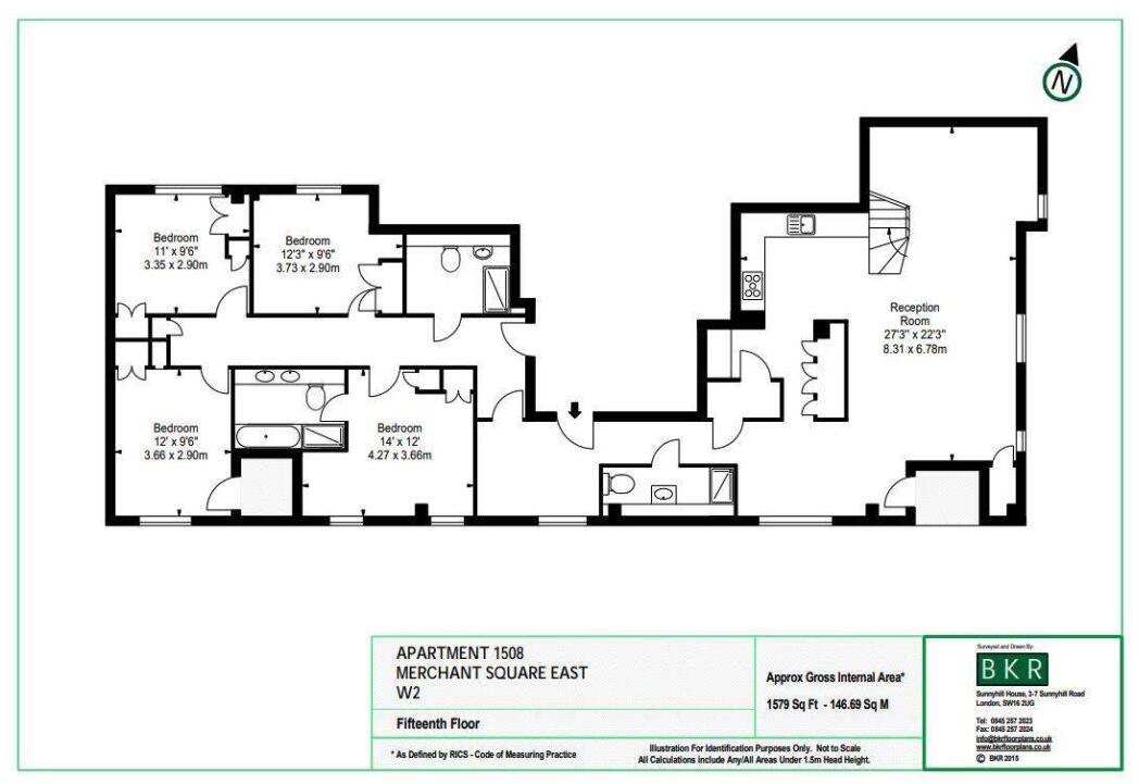 4B Merchant Square, London, W2,  floorplan