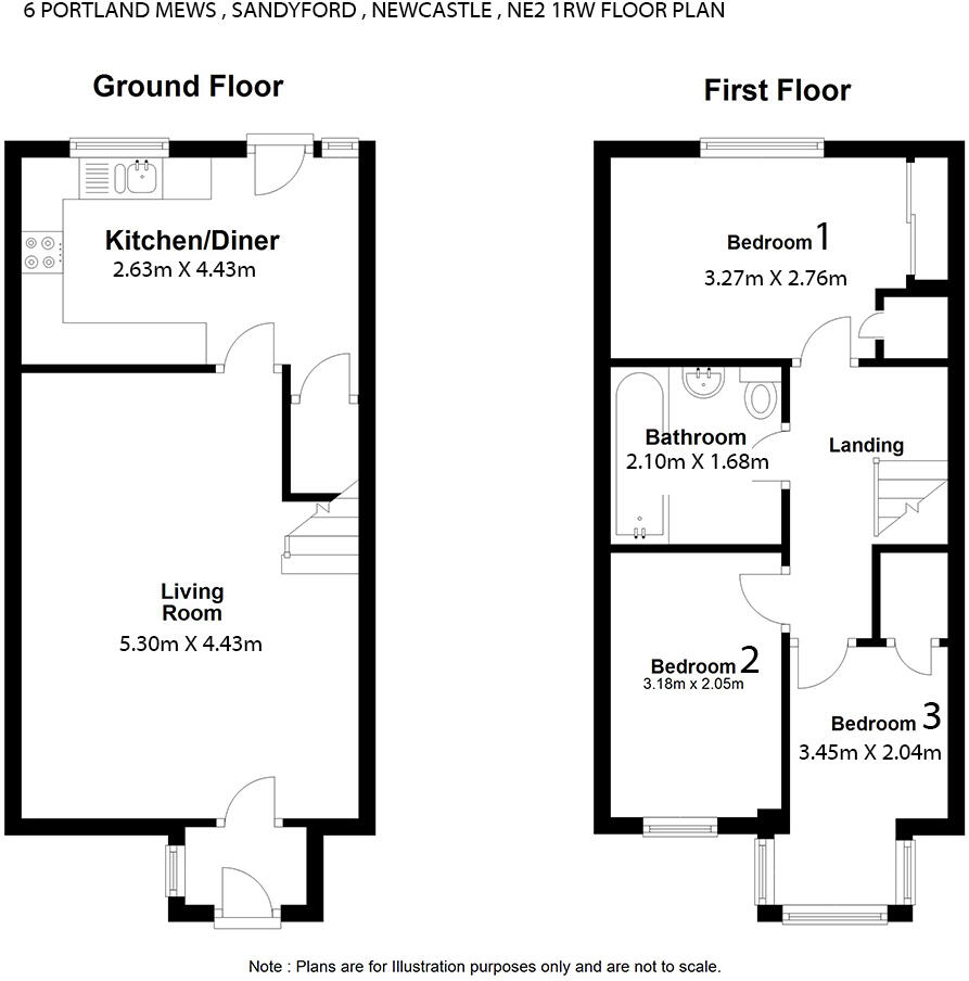 Portland Mews, Sandyford, Newcastle upon Tyne, Tyne and Wear, NE2 1RW floorplan