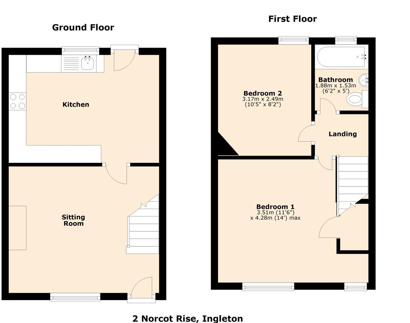 2 Norcot Rise, Ingleton floorplan
