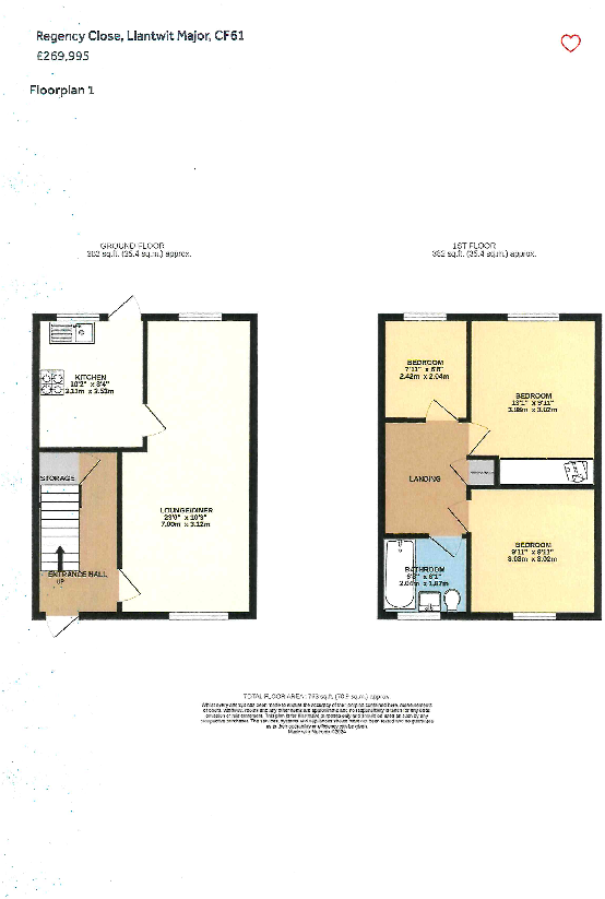 Regency Close, Llantwit Major, South Glamorgan, Vale Of Glamorgan, The, CF61 floorplan
