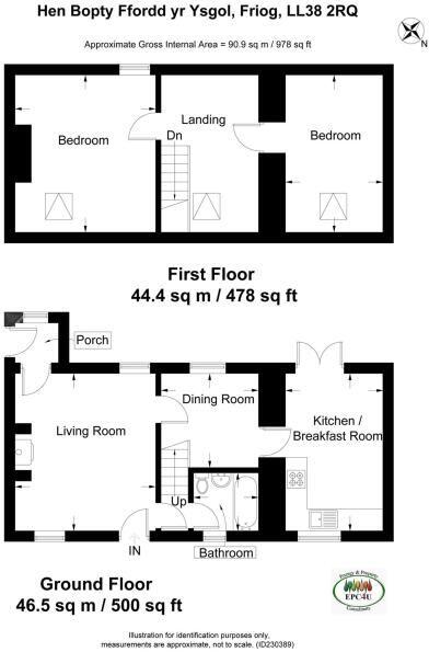Hen Bopty, 3 Mur Neuadd, School Road, Friog, LL38 2RQ floorplan