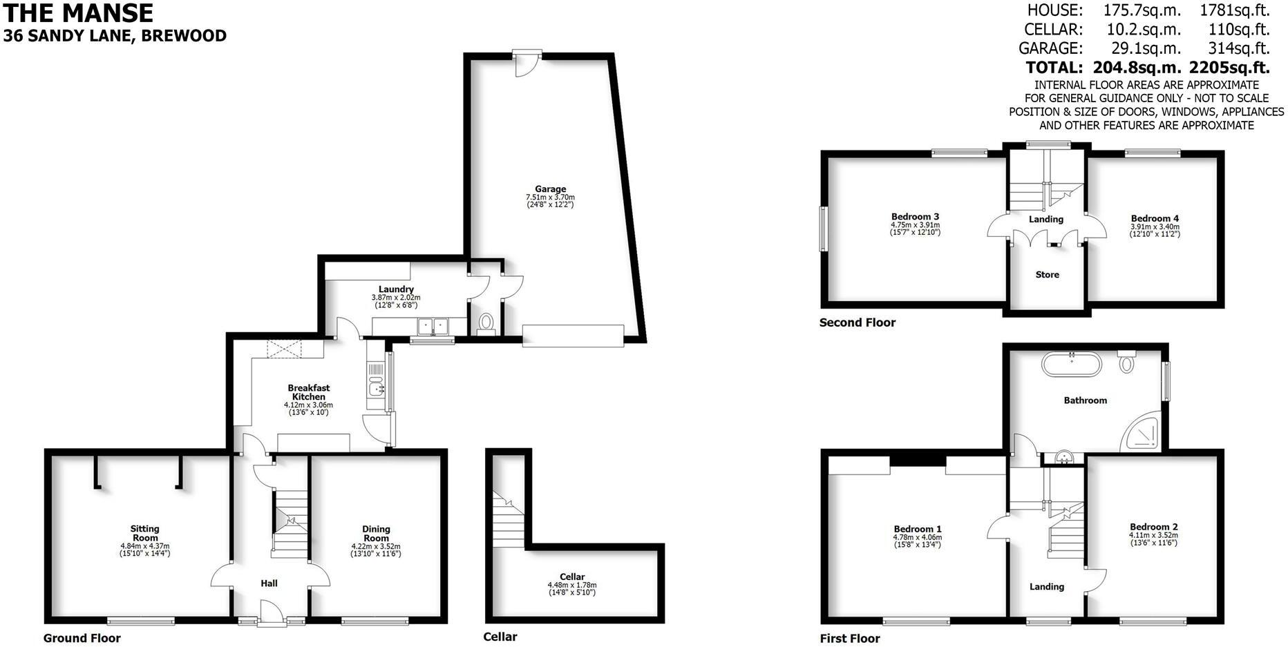 The Manse, 36 Sandy Lane, Brewood, Stafford,ST19 9ET floorplan