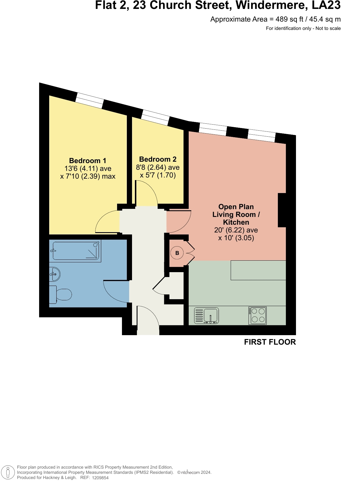 Flat 2, 23 Church Street, Windermere, Cumbria, LA23 1AQ floorplan