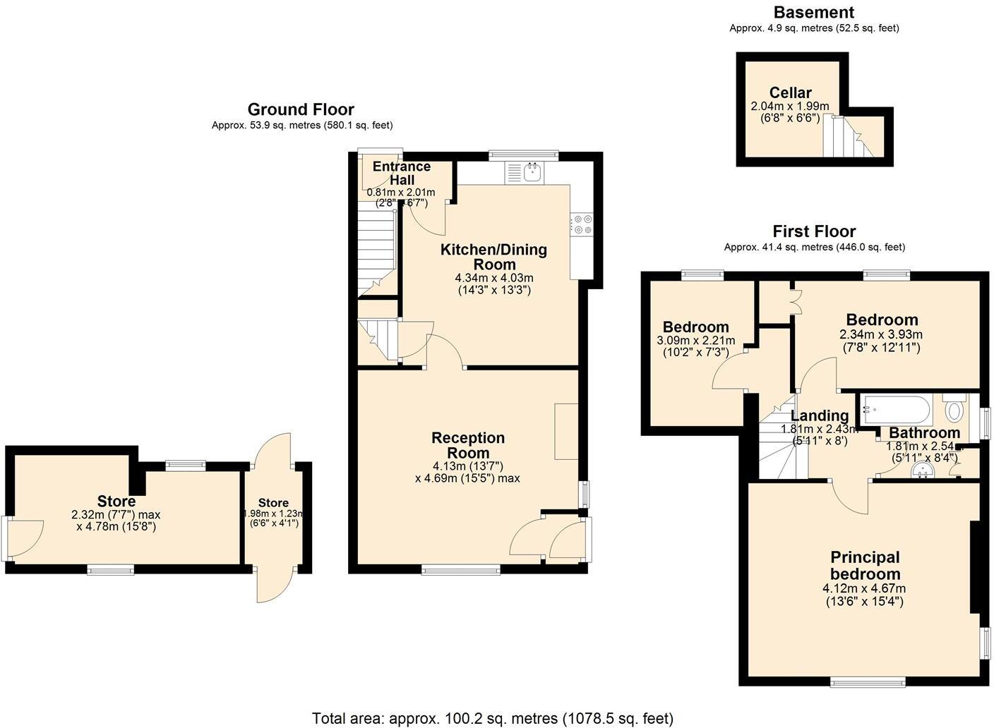 The Square, Eyam, Hope Valley floorplan