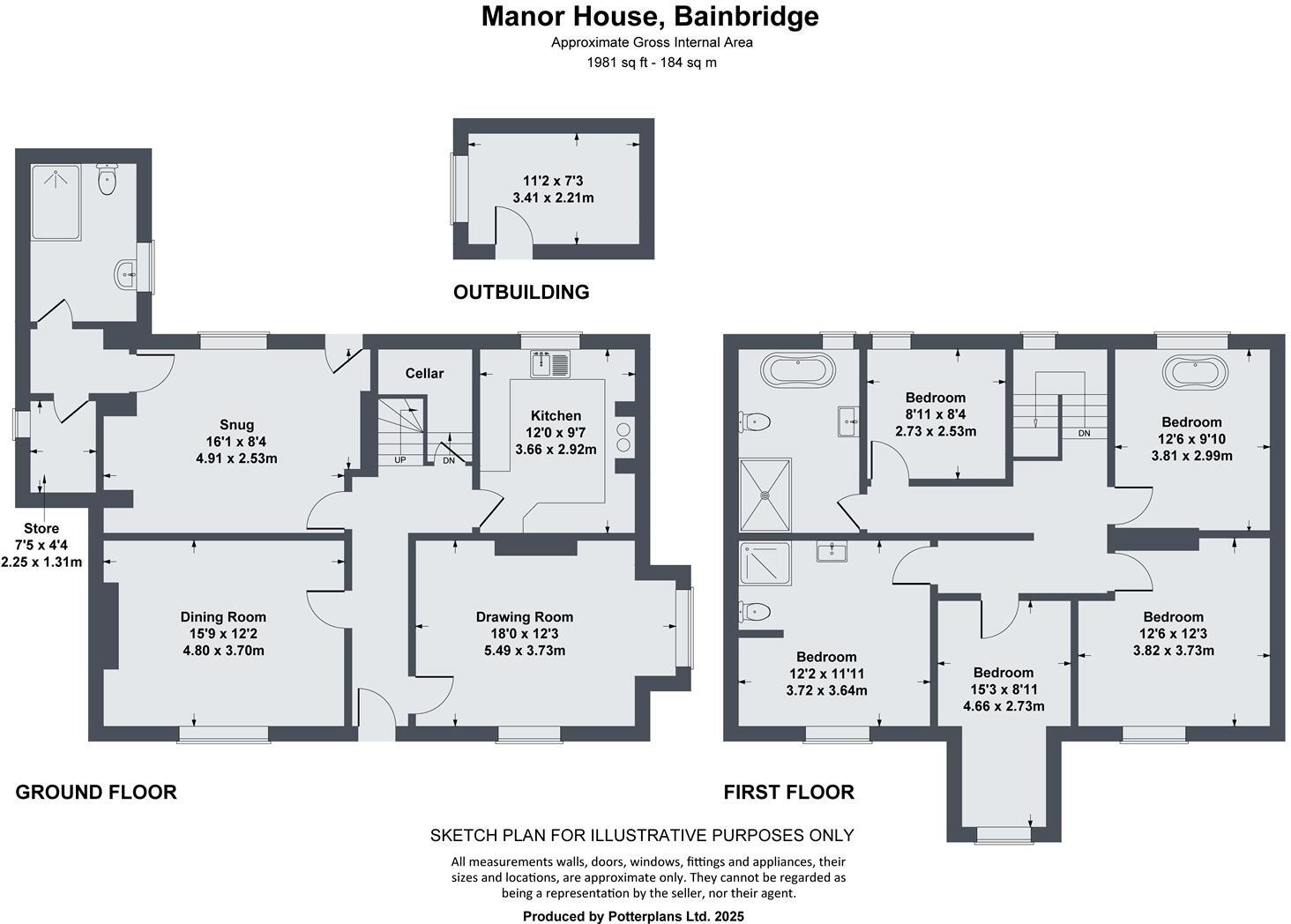 Manor House, Bainbridge, Leyburn DL8 3EW floorplan