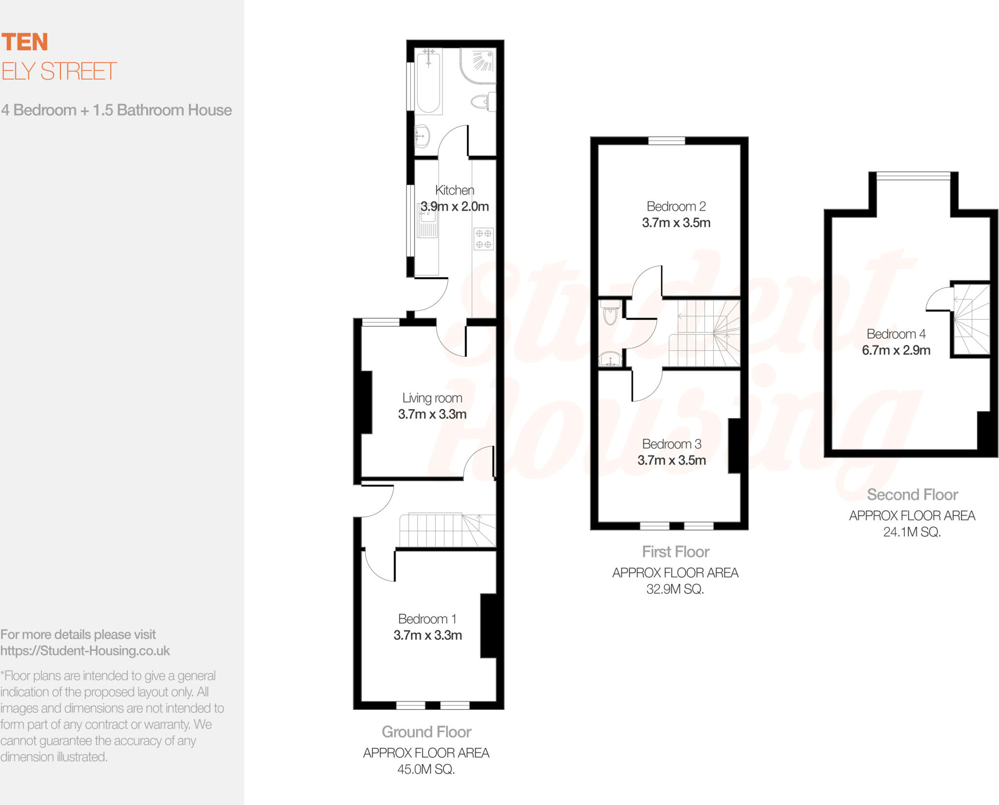 West End // 4 Bed Student House // June 2027 floorplan