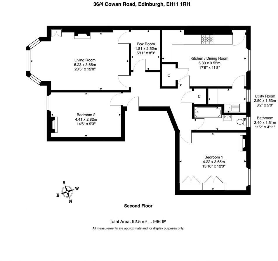 36/4 Cowan Road, Edinburgh, EH11 1RH floorplan