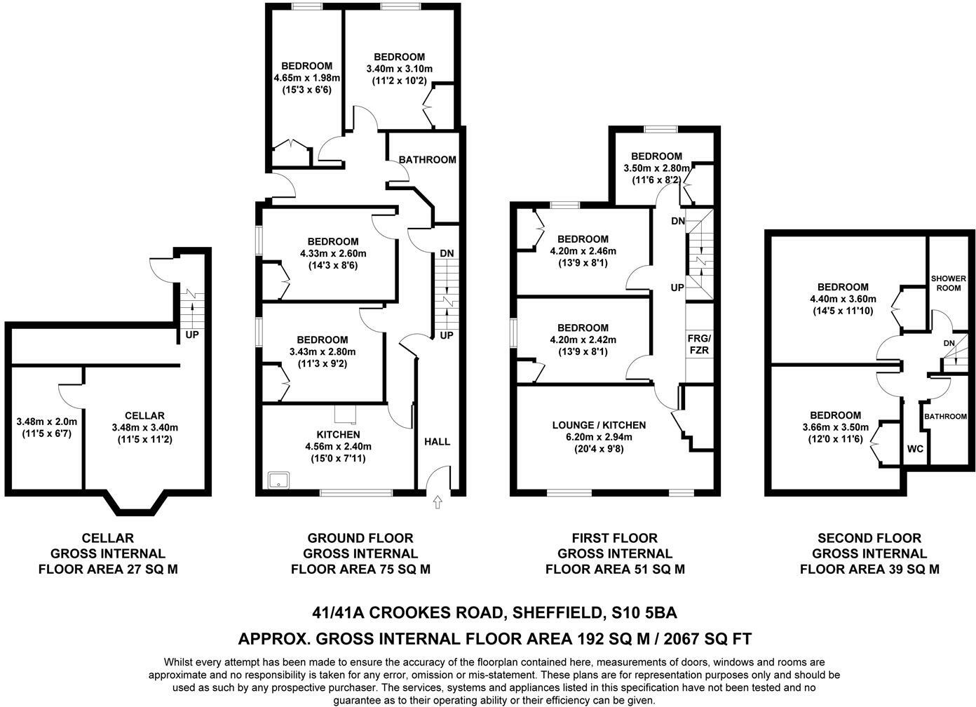 41/41A Crookes Road, Sheffield floorplan