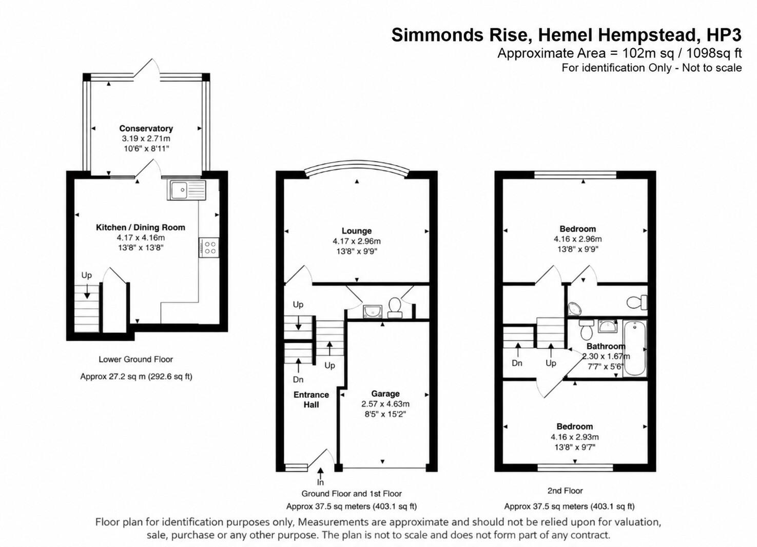 Simmonds Rise, Hemel Hempstead, Hertfordshire floorplan