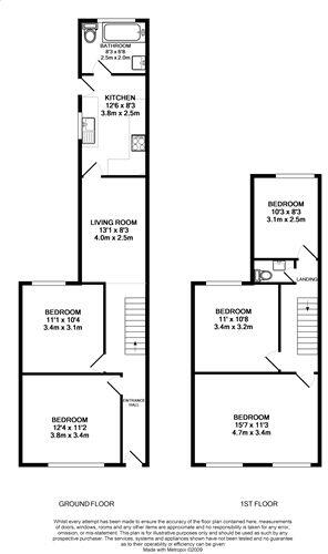 5 Bedroom House at Letty Street, Cathays, Cardiff, CF24 4EJ floorplan
