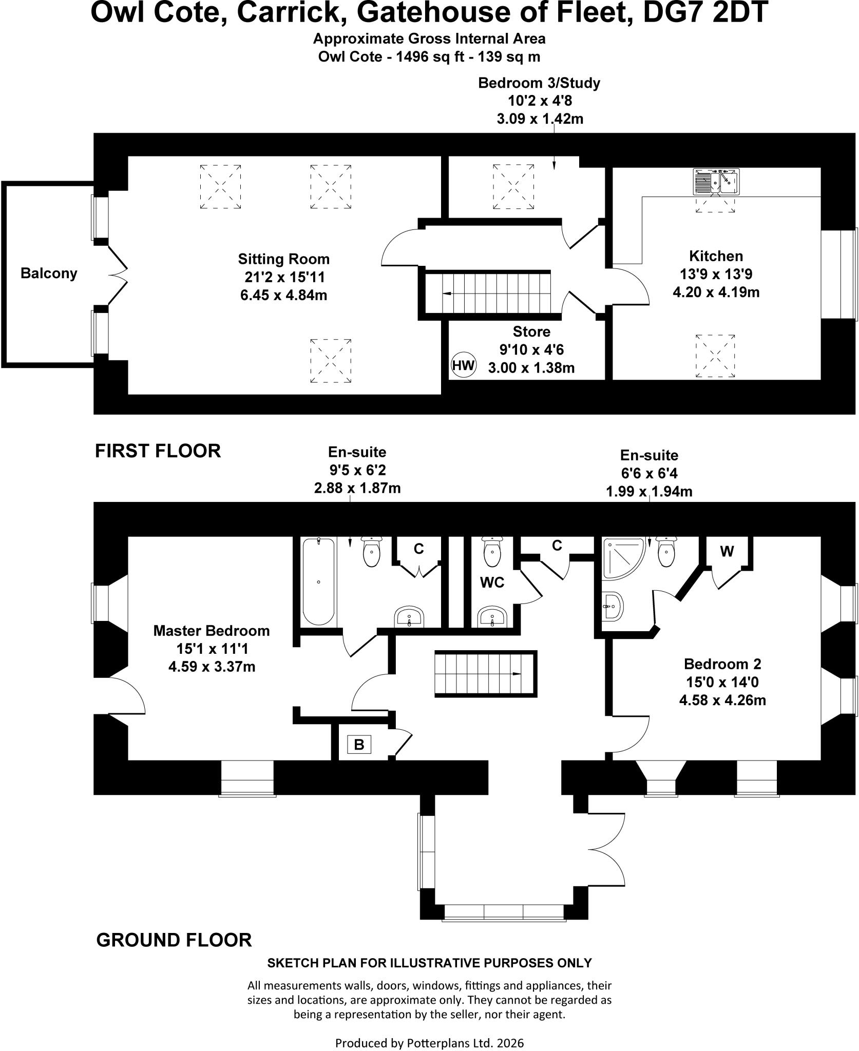 Owl Cote, Carrick Shore, Gatehouse of Fleet, Dumfries & Galloway, South West Scotland, DG7 floorplan