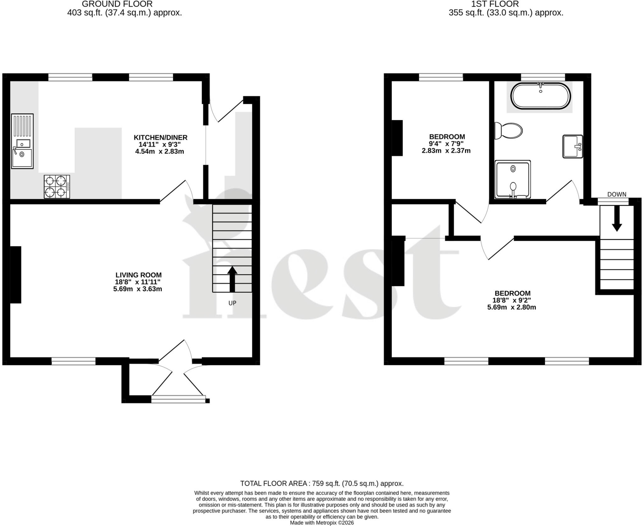 Kingston Road, Taunton, Somerset floorplan