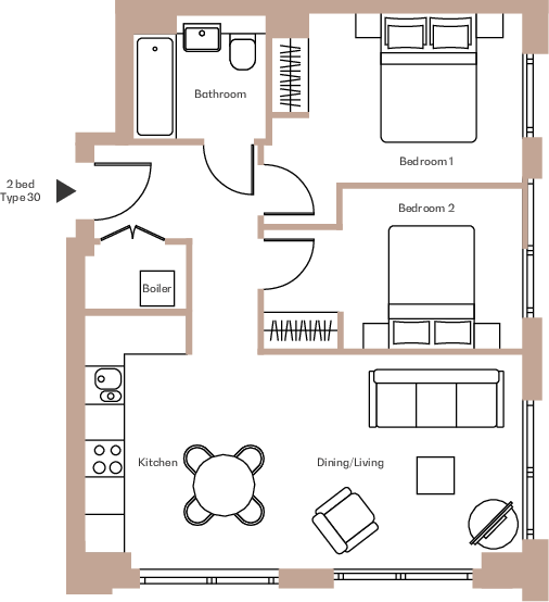 Apartment 66, Hove Gardens floorplan