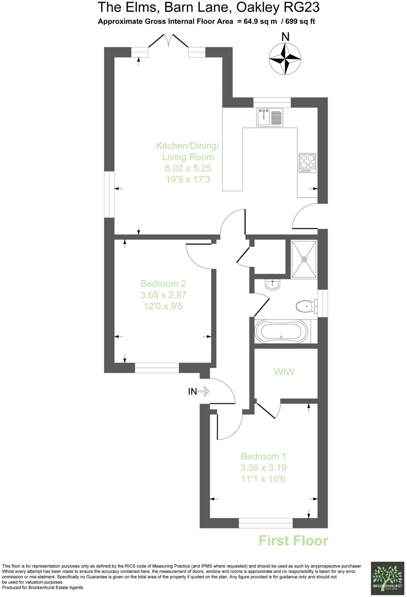 The Elms, Barn Lane, Oakley, RG23 7HT floorplan