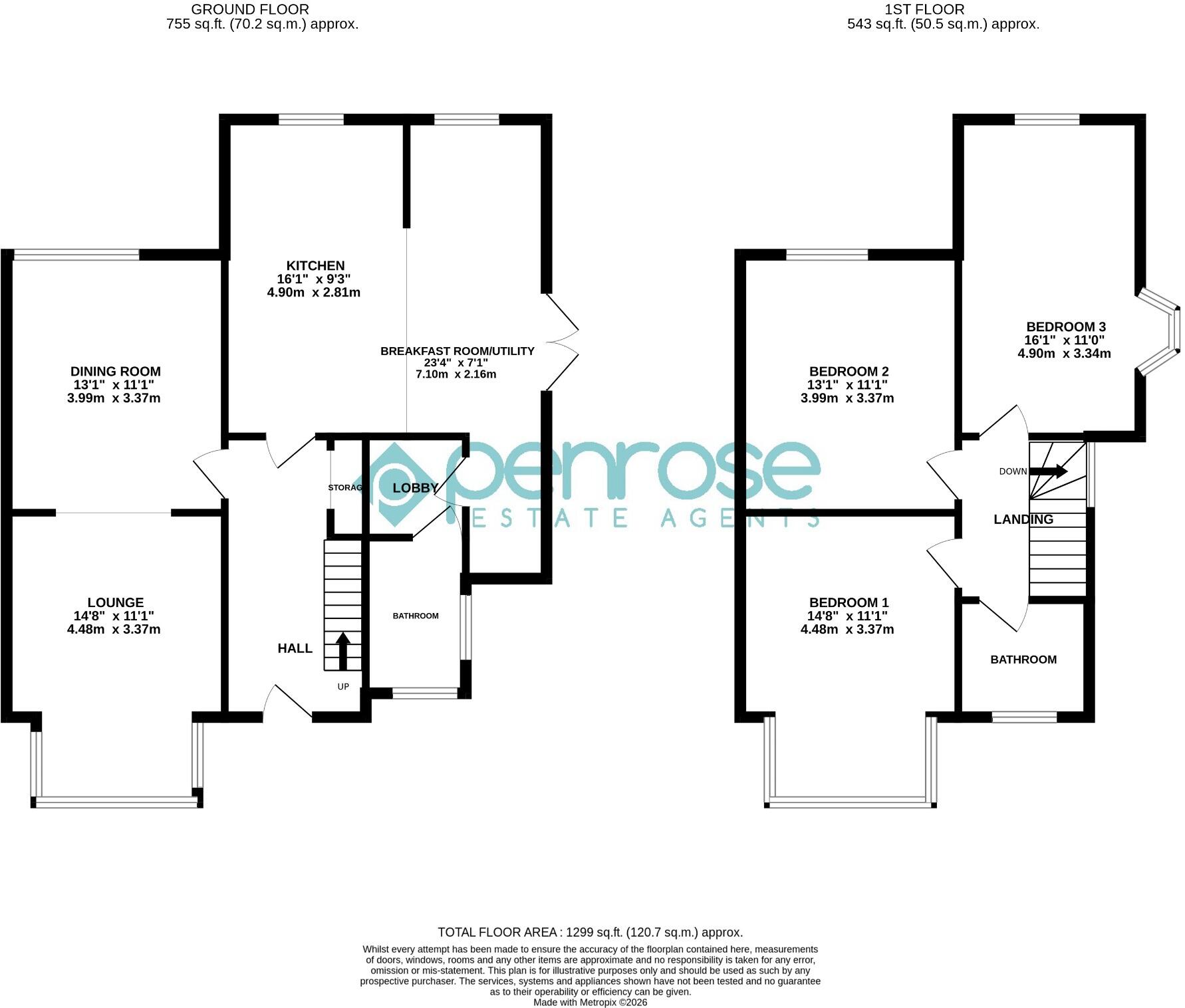 Walcot Avenue, Luton, Bedfordshire, LU2 0PW floorplan