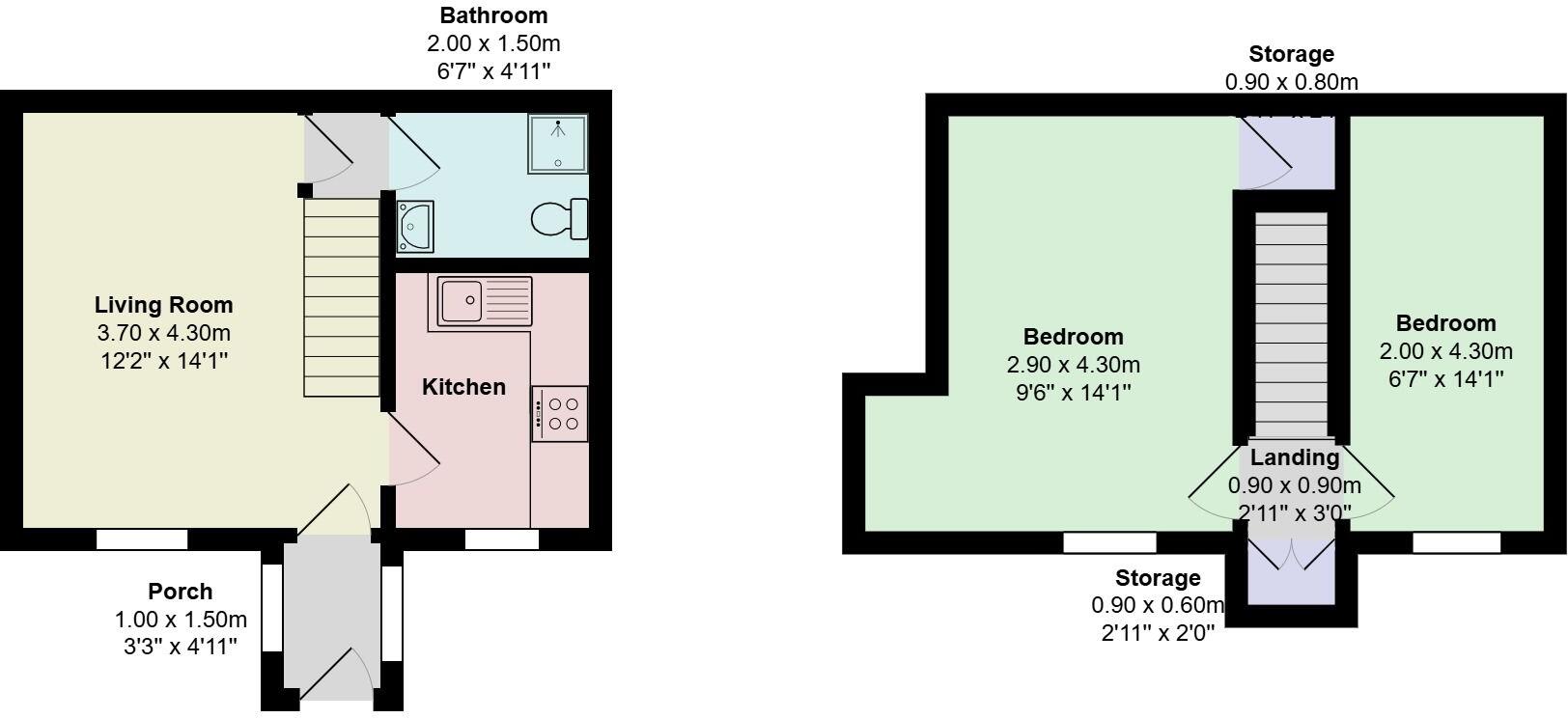 Brooklands Cottages, Nelson, Treharris floorplan