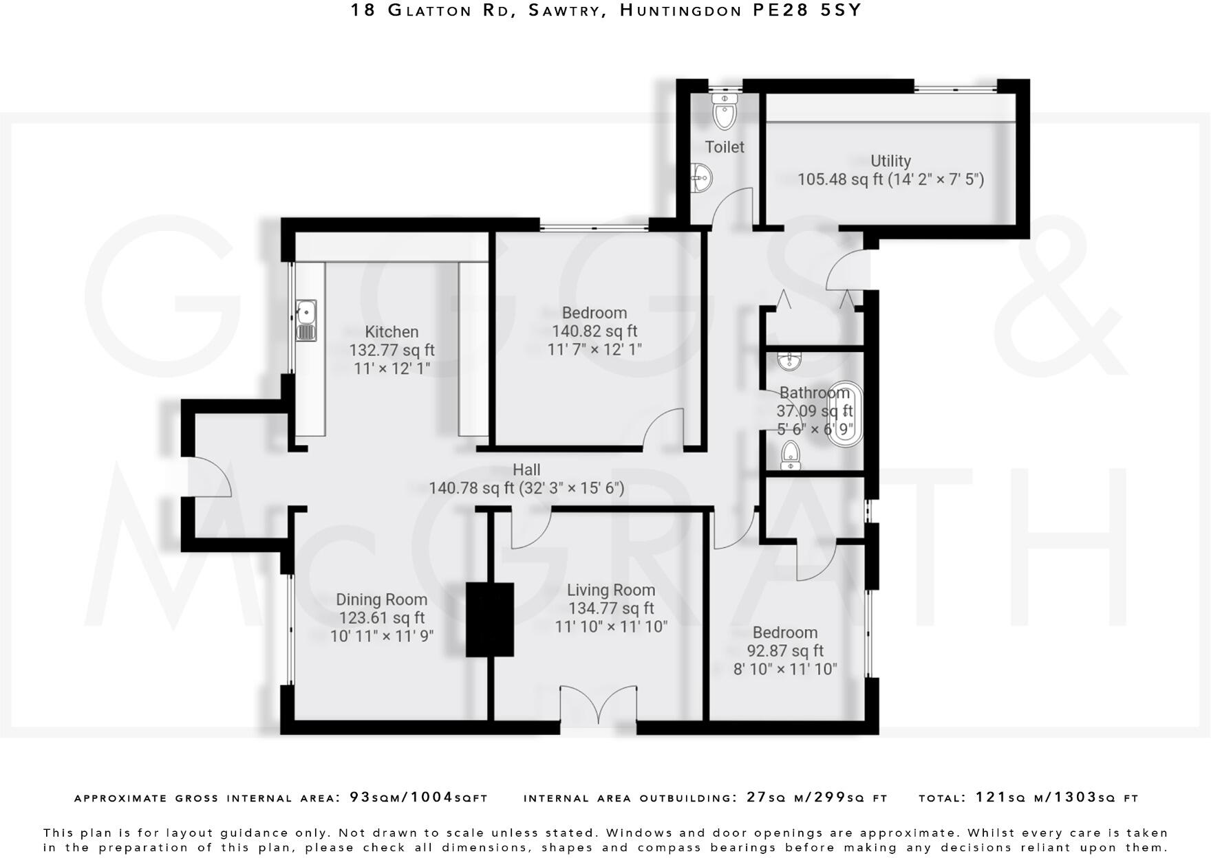 Glatton Road, Sawtry, Huntingdon, Cambridgeshire, PE28 5SY floorplan