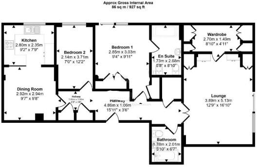 Flat 21, Green Park, Manor Road, Bournemouth, Dorset BH1 3HR floorplan