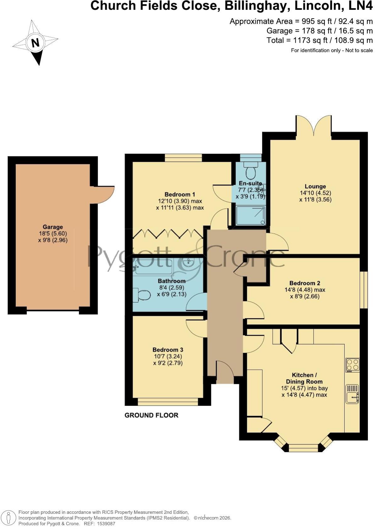 Church Fields Close Billinghay, Billinghay, Lincoln, Lincolnshire, LN4 floorplan