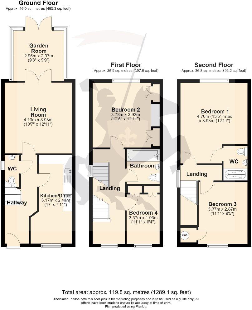 Priors Grove Close, Chase Meadow, Warwick floorplan