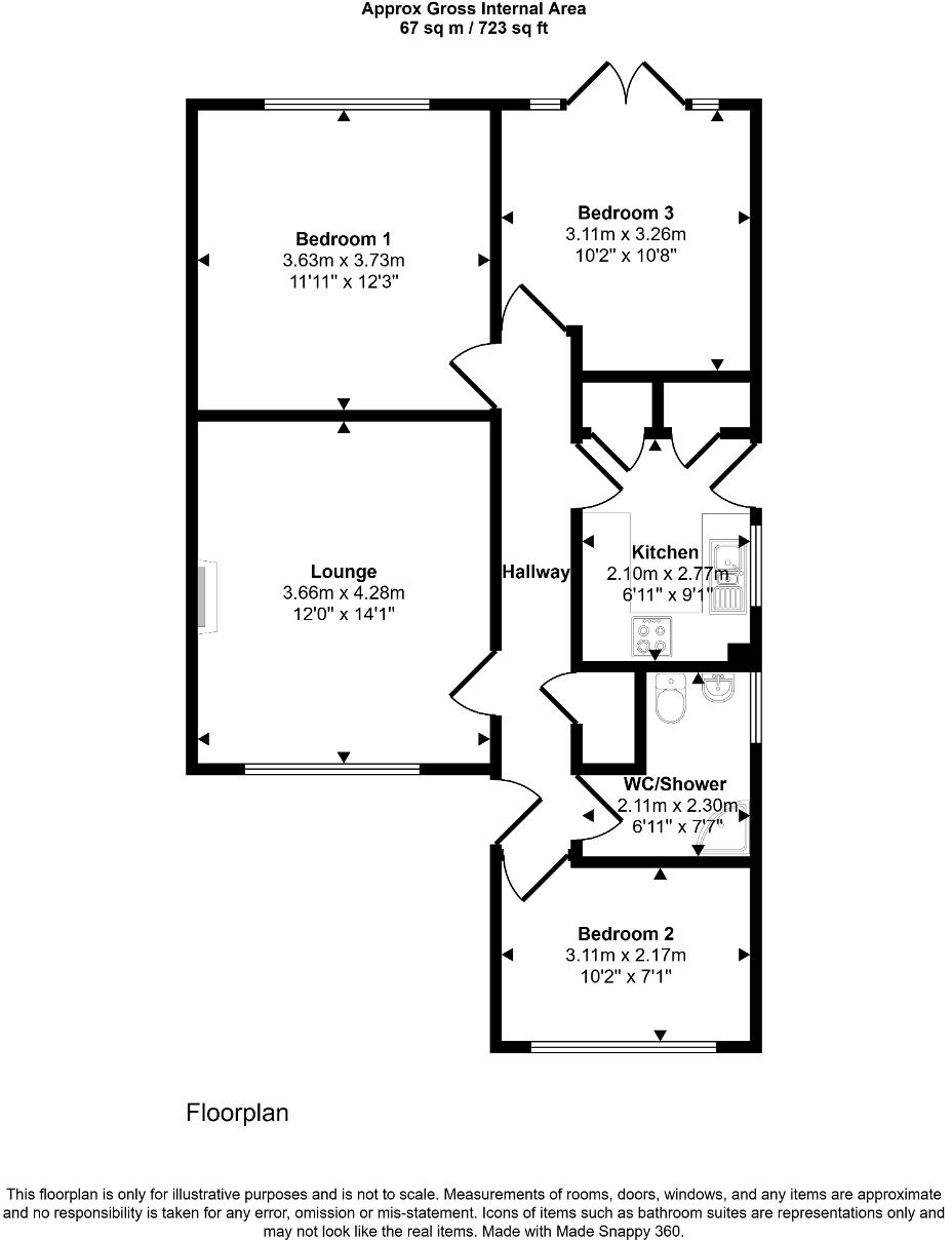 Belvoir Walk, Bedford, MK41 8LE floorplan