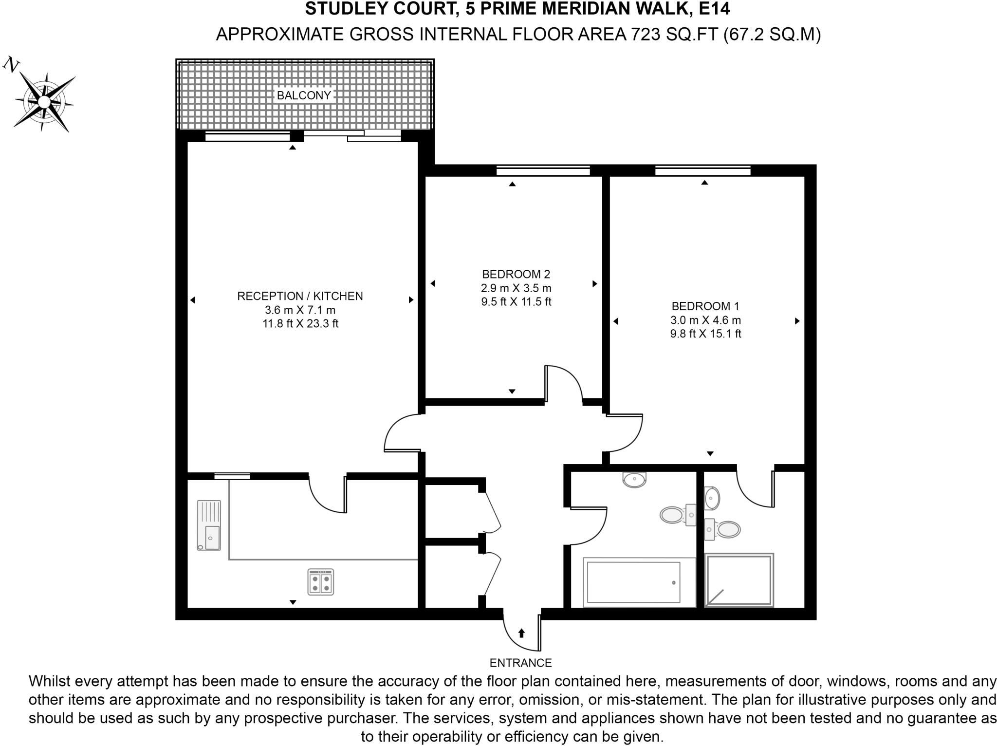 Studley Court, 5 Prime Meridian Walk, Canary Wharf, London, E14 floorplan