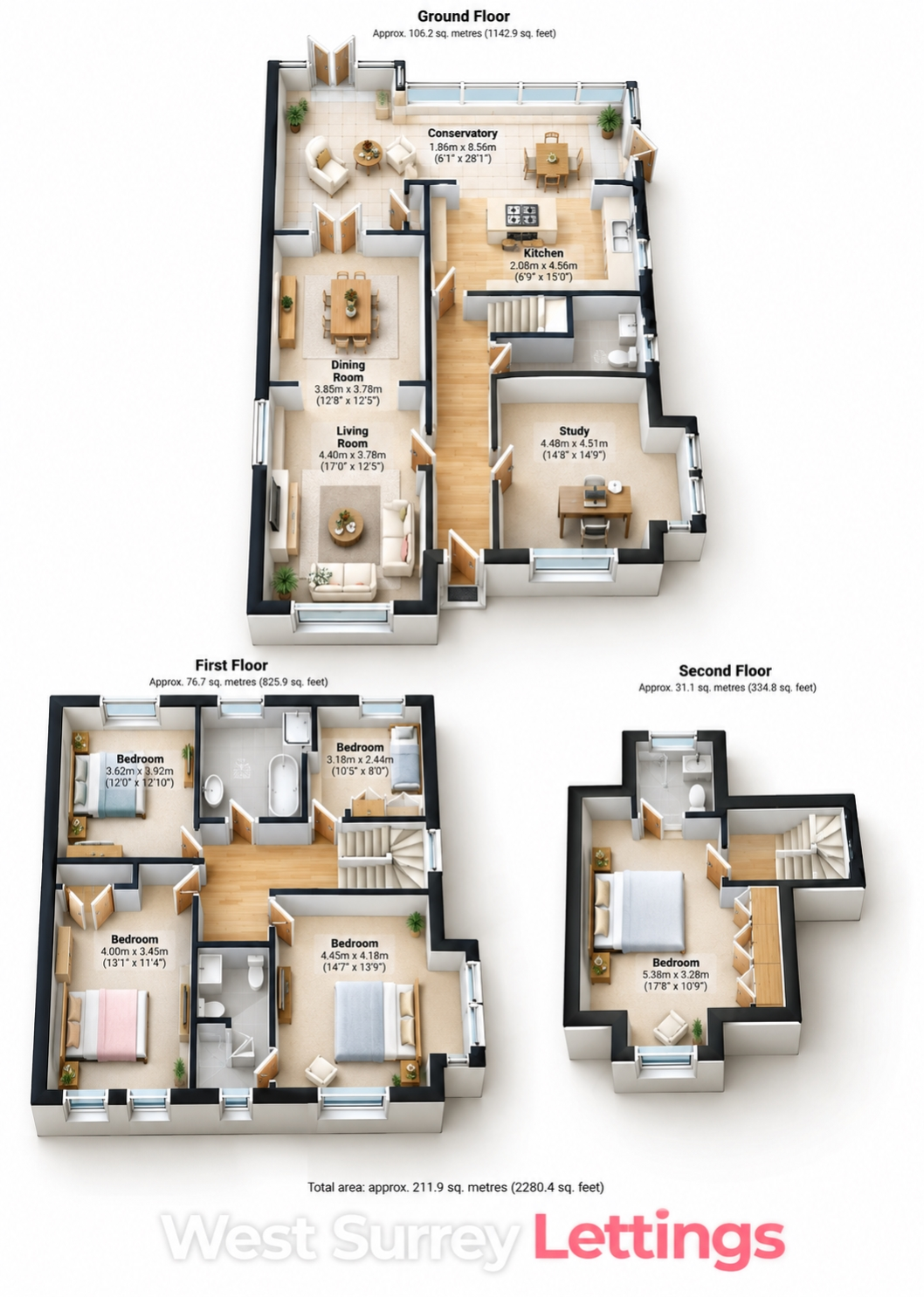 Dartnell Park Road, West Byfleet, Surrey, KT14 floorplan