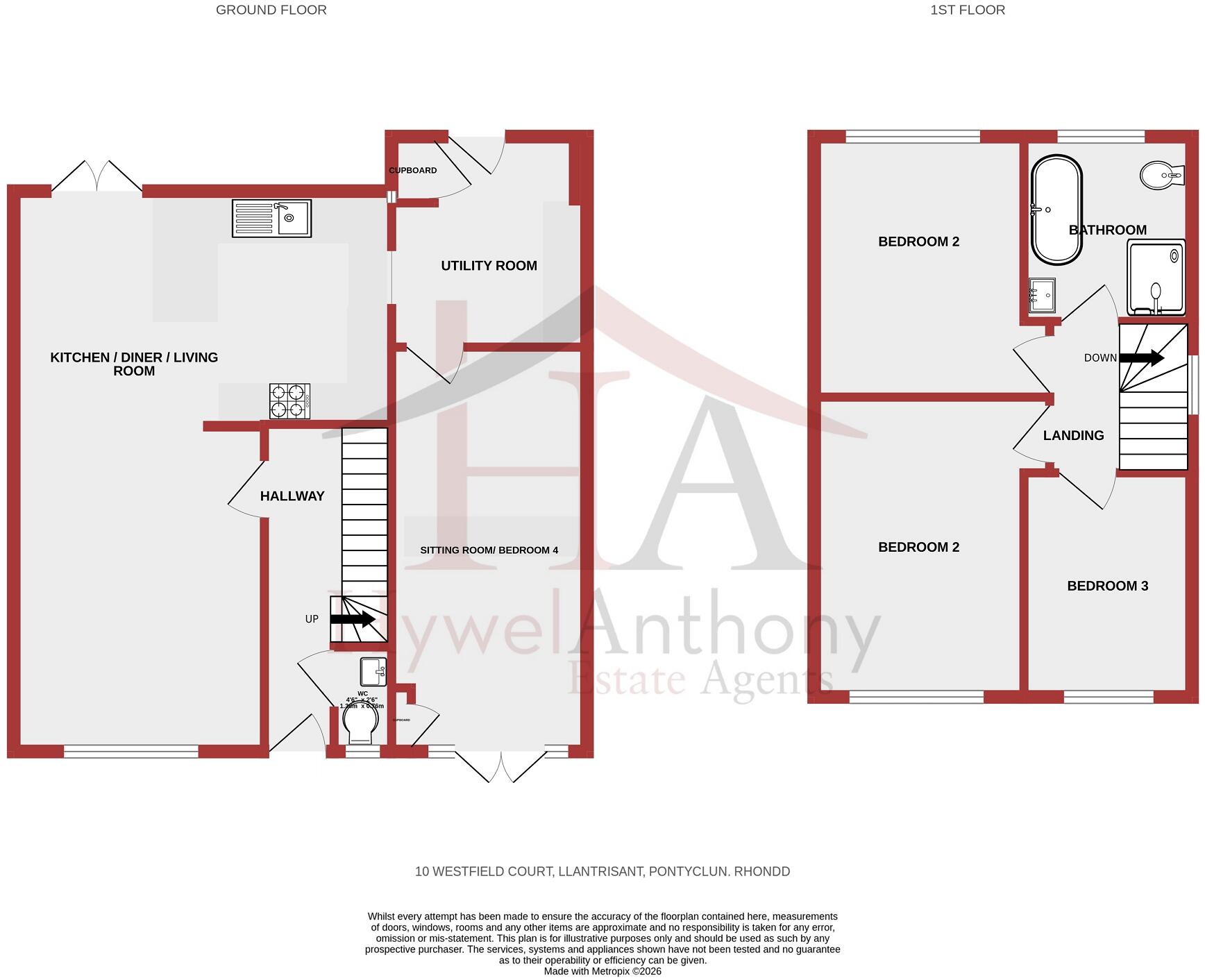 Westfield Court, Llantrisant, Pontyclun, Rhondda Cynon Taff. CF72 8HE floorplan